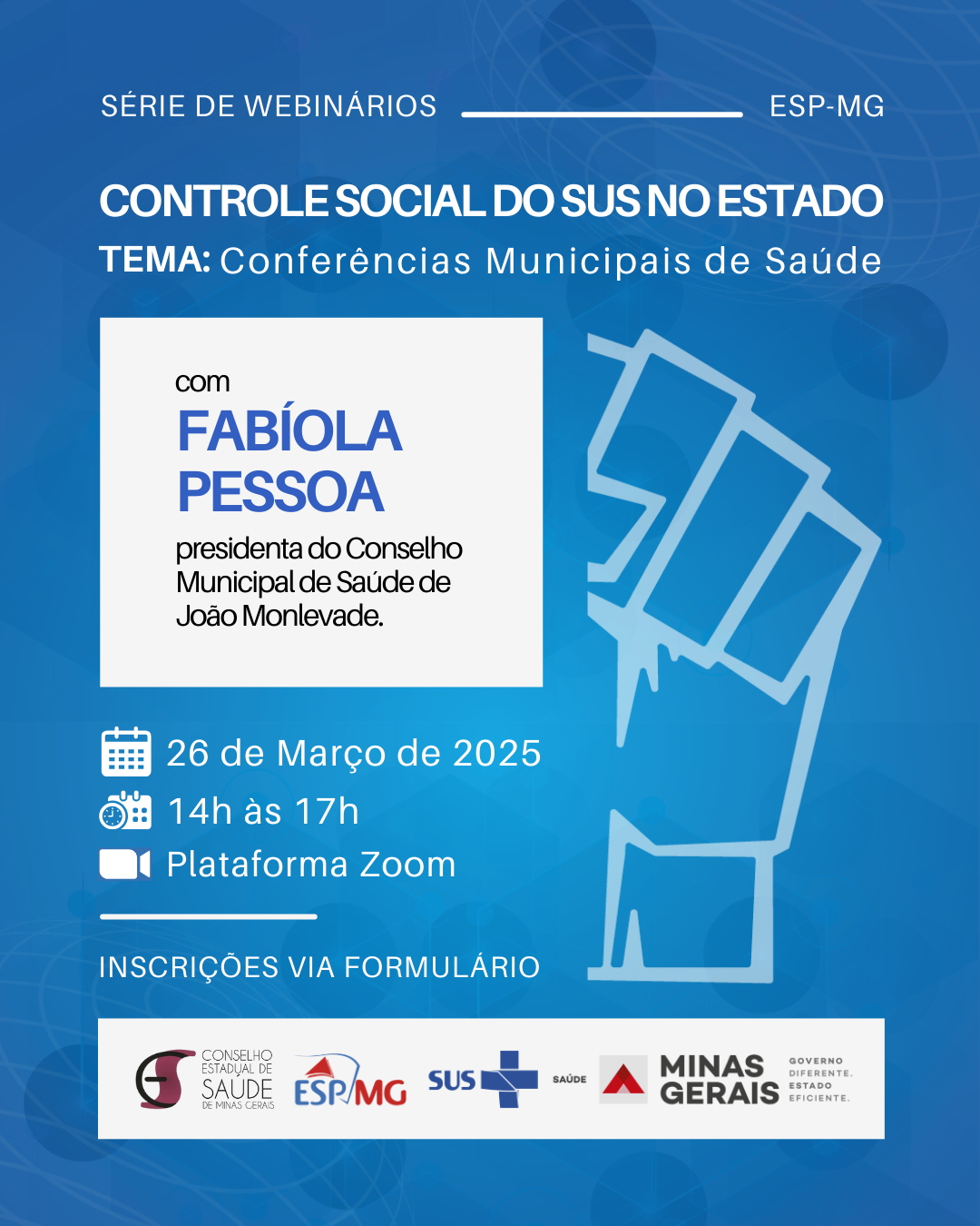 Banner com informações do Webinário 